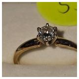 14Kt Diamond Solitaire 1/3ct Wedding Ring, Desc in Pics