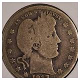 1907,1913D Barber Quarters 25c