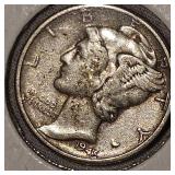 1944VF, 1945VF, Mercury Dimes 10c