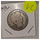 1910 Barber Half Dollar 50c
