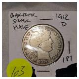 1912 D Barber Half Dollar 50c