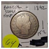 1892 Barber Half Dollar 50c