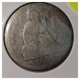 1854,1877 Liberty Seated Quarter 25c