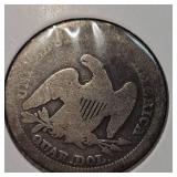 1854,1877 Liberty Seated Quarter 25c