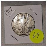 1917 Walking Liberty Half, 50c VG