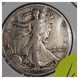 1917 Walking Liberty Half, 50c VG