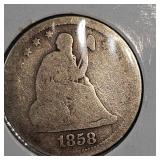 1853,1854,1858 Seated Liberty Halfs 50c