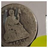 1853,1854,1858 Seated Liberty Halfs 50c