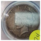 1934 S PCGS VF20 Peace Dollar $1