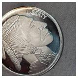 1Oz Bif Chief/Buffalo .999 Silver Round