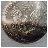 2011 Silver Eagle $1, Beautiful Rainbow Toning, BU