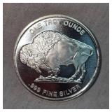 1oz Big Chief/Buffalo .999 Silver Round
