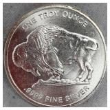 1oz Big Chief/Buffalo .999 Silver Round