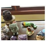 Amethyst Geodes, Agate Slices & Bird Figurines - Mineral Specimens for Display