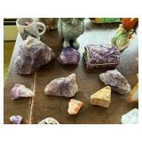 Amethyst Geodes, Agate Slices & Bird Figurines - Mineral Specimens for Display