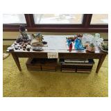 Wooden Console Table with 4 Drawers - 48 in W x 19 in D x 14 in H - table only contents not inc