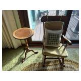 Rocking Chair & Round Side Table - Vintage Wood