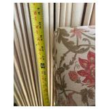 Armchair with Floral Upholstery & Matching Striped Ottoman