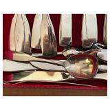Continental Stainless Flatware Set in Wooden Box with Red Velvet Liner