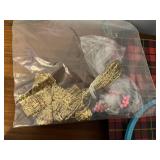 Crafts Lot Inc Cross-Stitch Kit, Yarn Needles, Sewing Kit, VTG Portable Clock & More