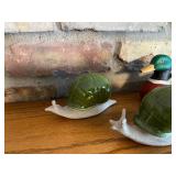 Duck Figurine Set - Mallard Drake, Green-Headed Duck & Grey Duck With Shell Bases