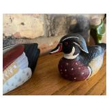 Duck Figurine Set - Mallard Drake, Green-Headed Duck & Grey Duck With Shell Bases