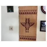 La Crosse Clock & Tribal Burlap Wall Hangings