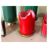 Misc VTG Decor Lot of Candles & Airguide Temperature & Humidity Dial Clock - Vintage Square Instrument