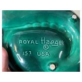 Royal Haeger USA 153 Green Glazed Leaf-Shaped Dish & Vintage Ceramic Pots