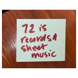 Vintage Vinyl LPs & Piano Sheet Music Collection - cabinet not inc