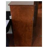 Vinyl Record Cabinet - Oak Wood, 39 in H x 17 in W x 15 in D - contents not inc