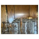 Clear Glass Beverage Jars & Pitcher Set