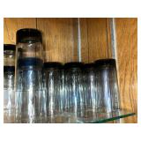 Highball Glass Tumblers with Black Lids - 12-Pack