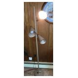 Three-Arm Cone Shade Floor Lamp - White Vintage Modernist Lighting