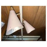 Three-Arm Cone Shade Floor Lamp - White Vintage Modernist Lighting
