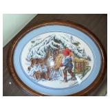 Cross-Stitch Wall Art - 3 Framed Winter Scenes (Lot of 3)