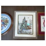 Cross-Stitch Wall Art - 3 Framed Winter Scenes (Lot of 3)