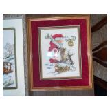 Cross-Stitch Wall Art - 3 Framed Winter Scenes (Lot of 3)