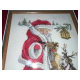 Cross-Stitch Wall Art - 3 Framed Winter Scenes (Lot of 3)