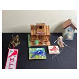 Moose Lodge Miniatures Set - Rustic Cabin, Birdhouse, Tiles & Candle Tools