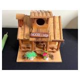 Moose Lodge Miniatures Set - Rustic Cabin, Birdhouse, Tiles & Candle Tools