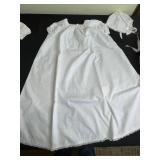 Christening Outfits - White Lace Gown, Pink Dress, Knit Romper, Bonnet