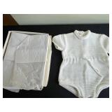 Christening Outfits - White Lace Gown, Pink Dress, Knit Romper, Bonnet