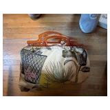 Wooden Two-Door Wardrobe Cabinet with Shelves - Craft Supplies Inside