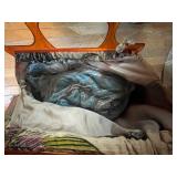 Wooden Two-Door Wardrobe Cabinet with Shelves - Craft Supplies Inside