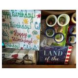 Assorted Holiday Decor & Party Supplies - Napkins, Gift Wrap, Stockings, Tape