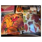 Assorted Holiday Decor & Party Supplies - Napkins, Gift Wrap, Stockings, Tape