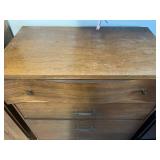 Wood Dresser with Top Drawers - Vintage Mid-Century Style w Assorted Linens