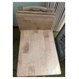 Set of Maple Butcher Block Folding TV Trays w Stand