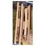 Set of Maple Butcher Block Folding TV Trays w Stand